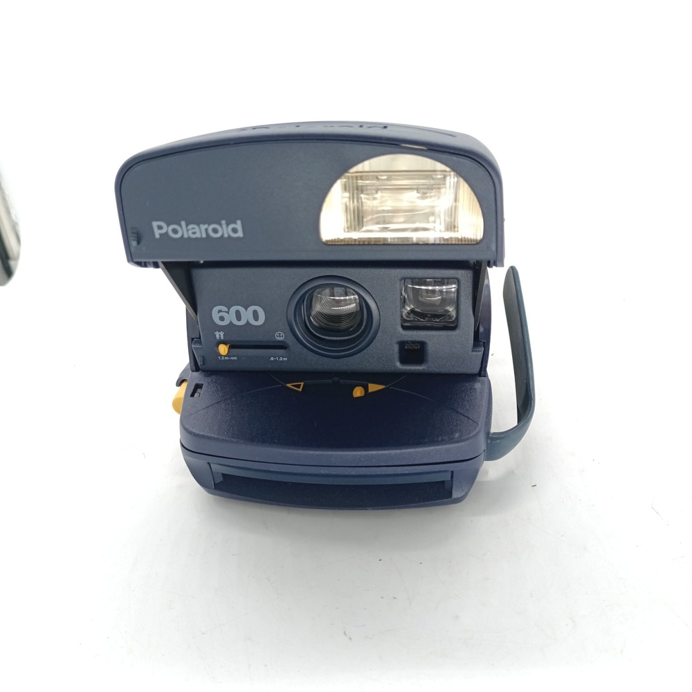 Polaroid 600 OneStep Express Instant Film Camera Navy Blue Yellow Accents a2